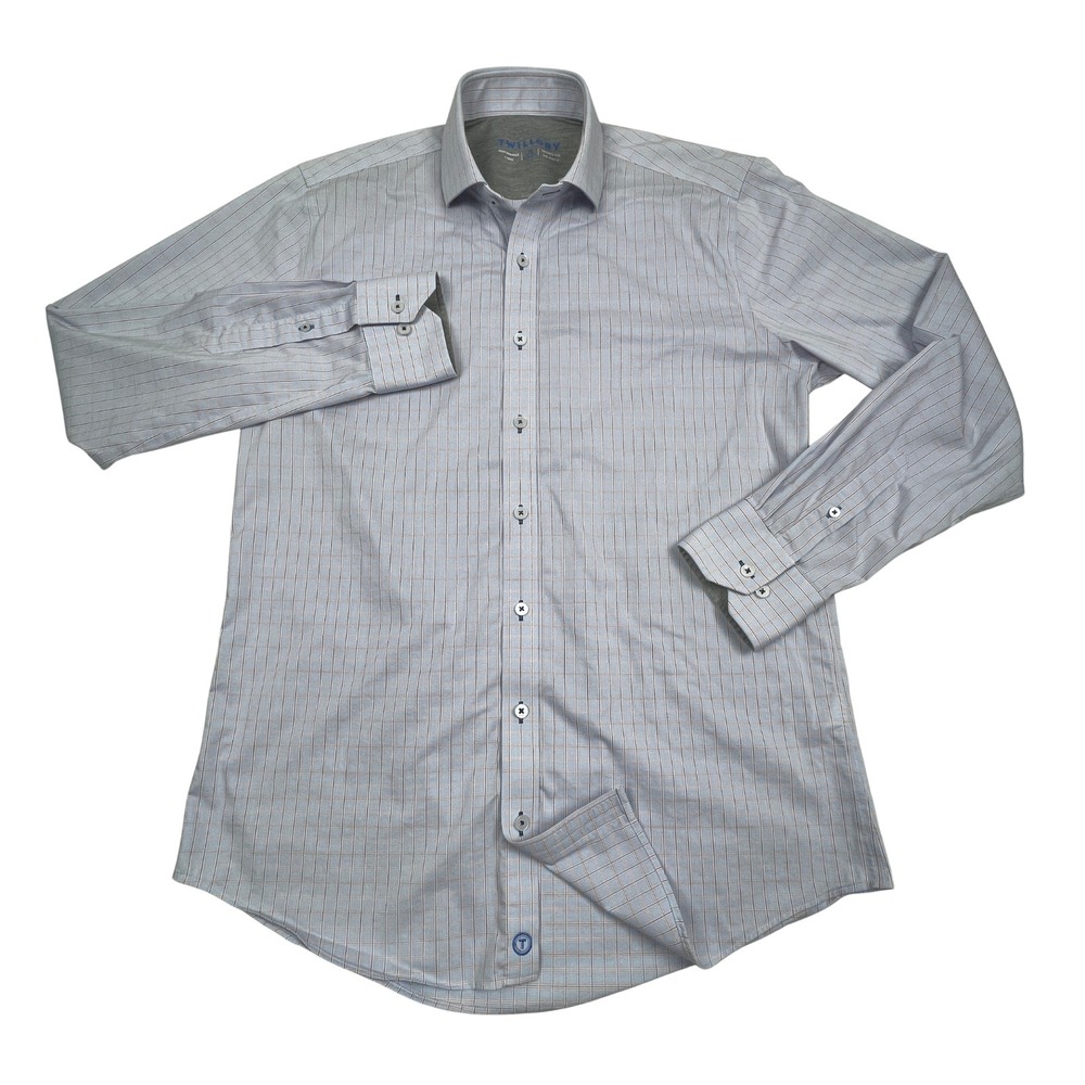 Twillory Mens 16 34/35 Tailored Fit Coolmax Cotton Blend Plaid Performance Shirt